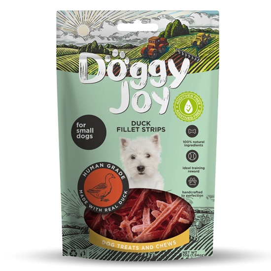 Picture of Gardums suņiem Doggy Joy nūjiņas, pīles filejas 55g