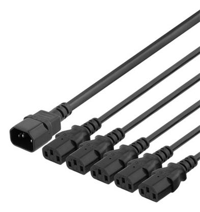 Attēls no Deltaco DEL-113E power cable Black 3 m C14 coupler