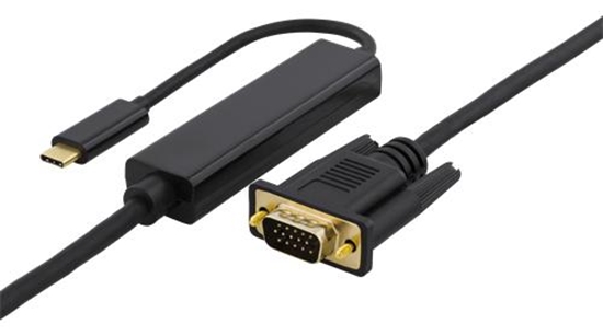 Picture of Deltaco USBC-1089-K video cable adapter 5 m USB Type-C VGA (D-Sub) Black