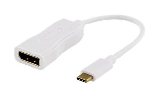 Picture of Deltaco USBC-DP1 video cable adapter 0.1 m USB Type-C DisplayPort White