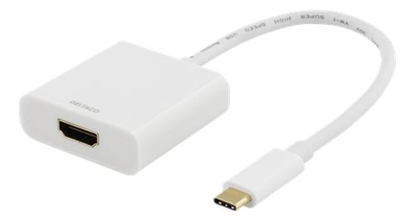 Изображение Adapter USB Deltaco Adapteriai DELTACO USB-C į HDMI, 4096x2160 30Hz, baltas / USBC-HDMI7