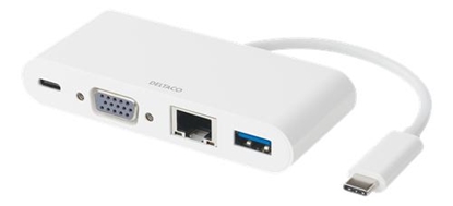 Attēls no Stacja/replikator Deltaco USB-C (USBC-VGA5)