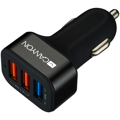 Picture of Auto lādētājs Canyon 3USB 3.0 18W, 12/24V, 3.6-6.5V/3A