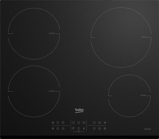 Изображение Beko HII 64202 MTB hob Black Built-in 60 cm Zone induction hob 4 zone(s)