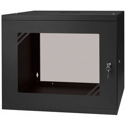 Picture of Rack Cabinet 19" 9U 450MM Glass Door Black