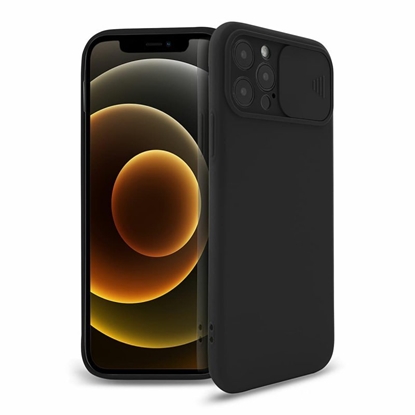 Picture of Mocco Matte Silicone Back Case Camera Protect for Apple iPhone 12 Pro Max Black