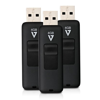 Picture of V7 VF24GAR-3PK-3E USB flash drive 4 GB USB Type-A 2.0 Black