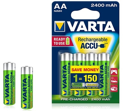 Изображение 1x4 Varta RECHARGE ACCU Power 2400 mAH AA Mignon NiMH