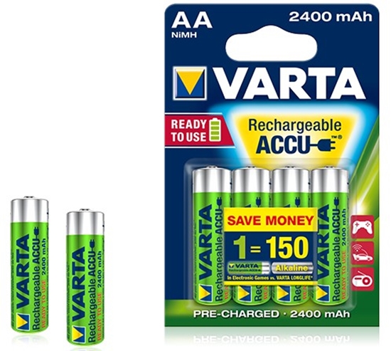 Изображение 1x4 Varta RECHARGE ACCU Power 2400 mAH AA Mignon NiMH