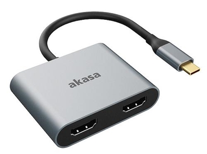 Picture of Stacja/replikator Akasa USB-C - HDMI x2 Szary  (AK-CBCA26-18BK)