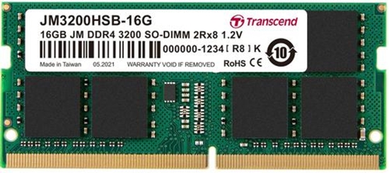 Изображение Pamięć do laptopa Transcend JetRam, SODIMM, DDR4, 16 GB, 3200 MHz, CL22 (JM3200HSB-16G)