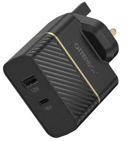 Изображение OTTERBOX WALL CHARGER 30W - USB-C 18W + USB-A 12W PD FAST CHARGE BLACK