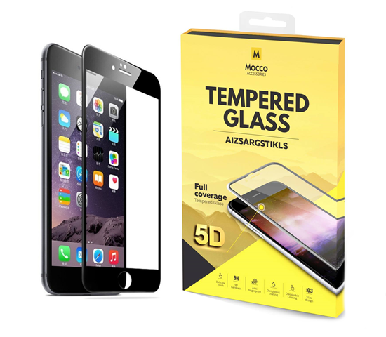 Изображение Mocco Full Glue 5D Signature Edition Tempered Glass Full Coverage with Frame Apple iPhone 6 Plus / 6S Plus Black