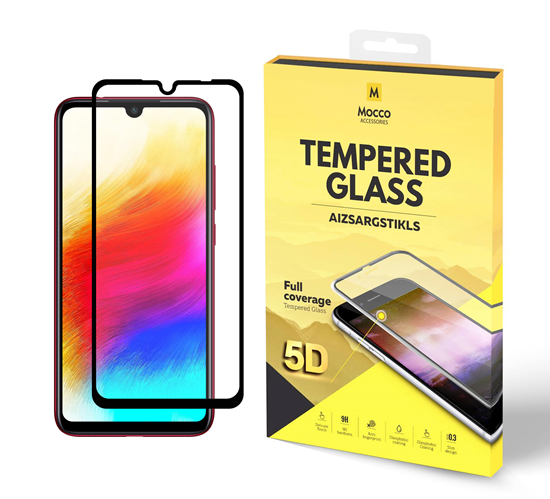 Изображение Mocco Full Glue 5D Signature Edition Tempered Glass Full Coverage with Frame Xiaomi Redmi 7 Black