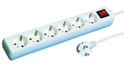 Picture of REV Socket line 6-fold 1,4 m w. switch white