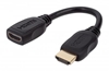 Picture of Manhattan HDMI with Ethernet Extension Cable, 4K@60Hz (Premium High Speed), Male to Female, Cable 20cm, Black, Ultra HD 4k x 2k, Fully Shielded, Gold Plated Contacts, Lifetime Warranty, Polybag