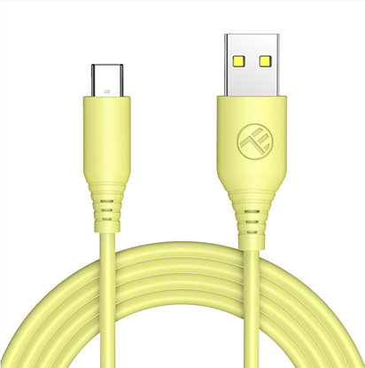 Attēls no Tellur Silicone USB to Type-C Cable 3A 1m Yellow