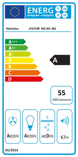 Picture of Akcija! Electrolux iebūvējams tvaika nosūcējs, melns, 80 cm