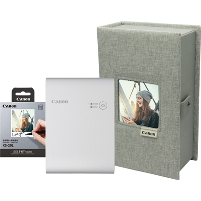 Picture of Canon SELPHY SQUARE QX10 Portable Colour Photo Wireless Printer Premium Kit, White