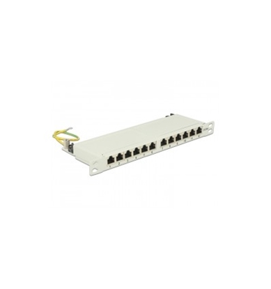 Attēls no Delock 10″ Patch Panel 12 Port Cat.6A 0.5 U grey