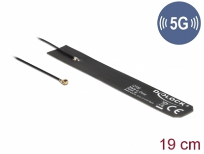 Attēls no Delock 5G LTE Antenna MHF® I compatible plug 0 - 4 dBi omnidirectional FPC