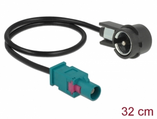 Picture of Delock Antenna cabel FAKRA Z plug > ISO plug RG-174 30 cm black