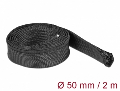 Attēls no Delock Braided Sleeve with zip fastener 2 m x 50 mm black