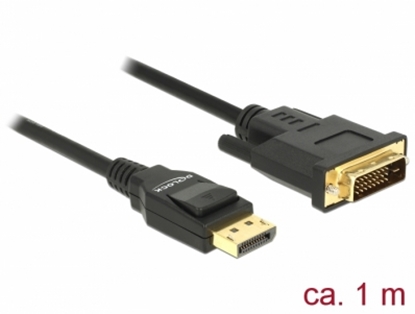 Attēls no Delock Cable Displayport 1.2 male > DVI 24+1 male passive 1 m black