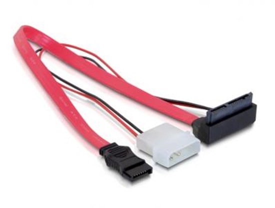 Picture of Delock Cable micro SATA female  2 pin power 5  V  3,3 V  + SATA 7 pin 30 cm upwards angled