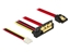 Изображение Delock Cable SATA 6 Gb/s 7 pin receptacle + Floppy 4 pin power female > SATA 22 pin receptacle downwards angled metal 30 cm