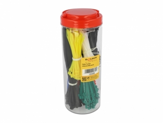 Picture of Delock Cable tie assortment box 600 pieces assorted colours