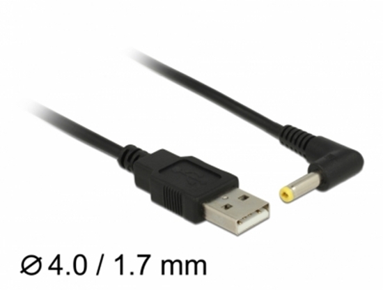 Picture of Delock Cable USB Power > DC 4.0 x 1.7 mm Male 90° 1.5 m