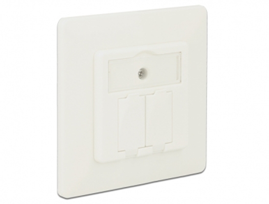 Изображение Delock Keystone Wall Outlet 2 Port compact