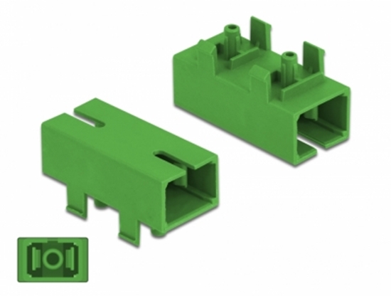 Изображение Delock Optic Fiber Coupler for PCB SC Simplex female to SC Simplex female Single-mode green