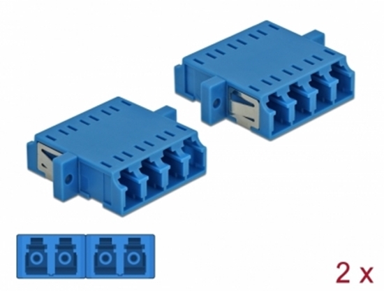 Изображение Delock Optical Fiber Coupler LC Quad female to LC Quad female Single-mode 2 pieces blue