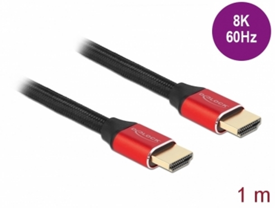 Изображение Delock Ultra High Speed HDMI Cable 48 Gbps 8K 60 Hz red 1 m