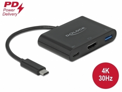 Attēls no Delock USB Type-C™ Adapter to HDMI 4K 30 Hz with USB Type-A and USB Type-C™ PD