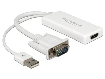 Attēls no Delock VGA to HDMI Adapter with Audio white