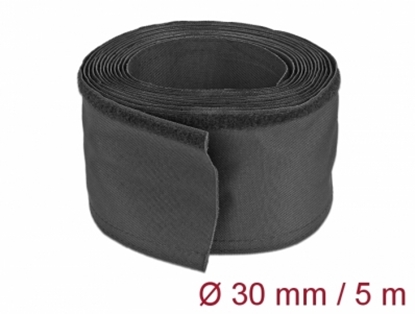 Picture of Delock Woven Sleeve with Hook-and-Loop Fastener 5 m x 30 mm black