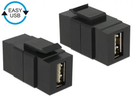 Picture of Keystone module EASY-USB 2.0 A female  EASY-USB 2.0 A female black