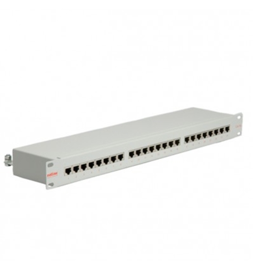 Picture of ROLINE Cat.5e 19" Patch Panel, 24 Ports, STP light grey