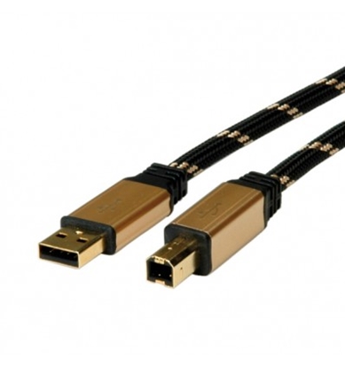 Attēls no ROLINE GOLD USB 2.0 Cable, Type A-B 3.0 m
