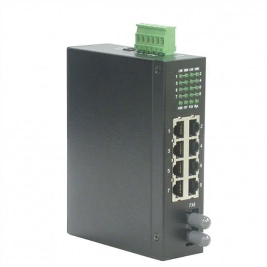 Изображение ROLINE Industrial Switch, 7x RJ-45, 1x ST, unmanaged