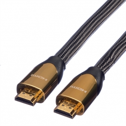 Attēls no ROLINE PREMIUM HDMI Ultra HD Cable + Ethernet, M/M, black, 1.0 m