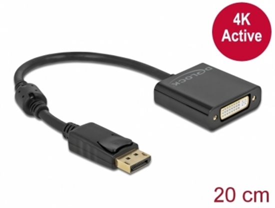 Изображение Delock Adapter DisplayPort 1.2 male to DVI female 4K Active black
