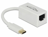 Picture of Delock Adapter SuperSpeed USB (USB 3.1 Gen 1) with USB Type-C™ male > Gigabit LAN 10/100/1000 Mbps compact white