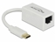 Picture of Delock Adapter SuperSpeed USB (USB 3.1 Gen 1) with USB Type-C™ male > Gigabit LAN 10/100/1000 Mbps compact white