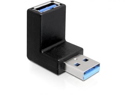 Attēls no Delock Adapter USB 3.0 Type-A male  Type-A female angled 90 vertical