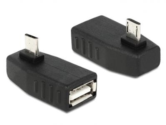 Picture of Delock Adapter USB micro-B male  USB 2.0-A female OTG 270 angled