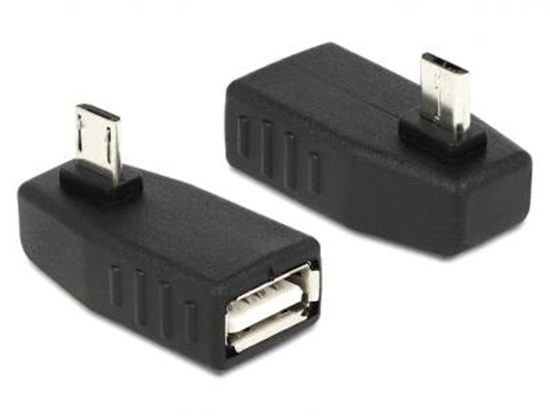 Picture of Delock Adapter USB micro-B male  USB 2.0-A female OTG 90 angled